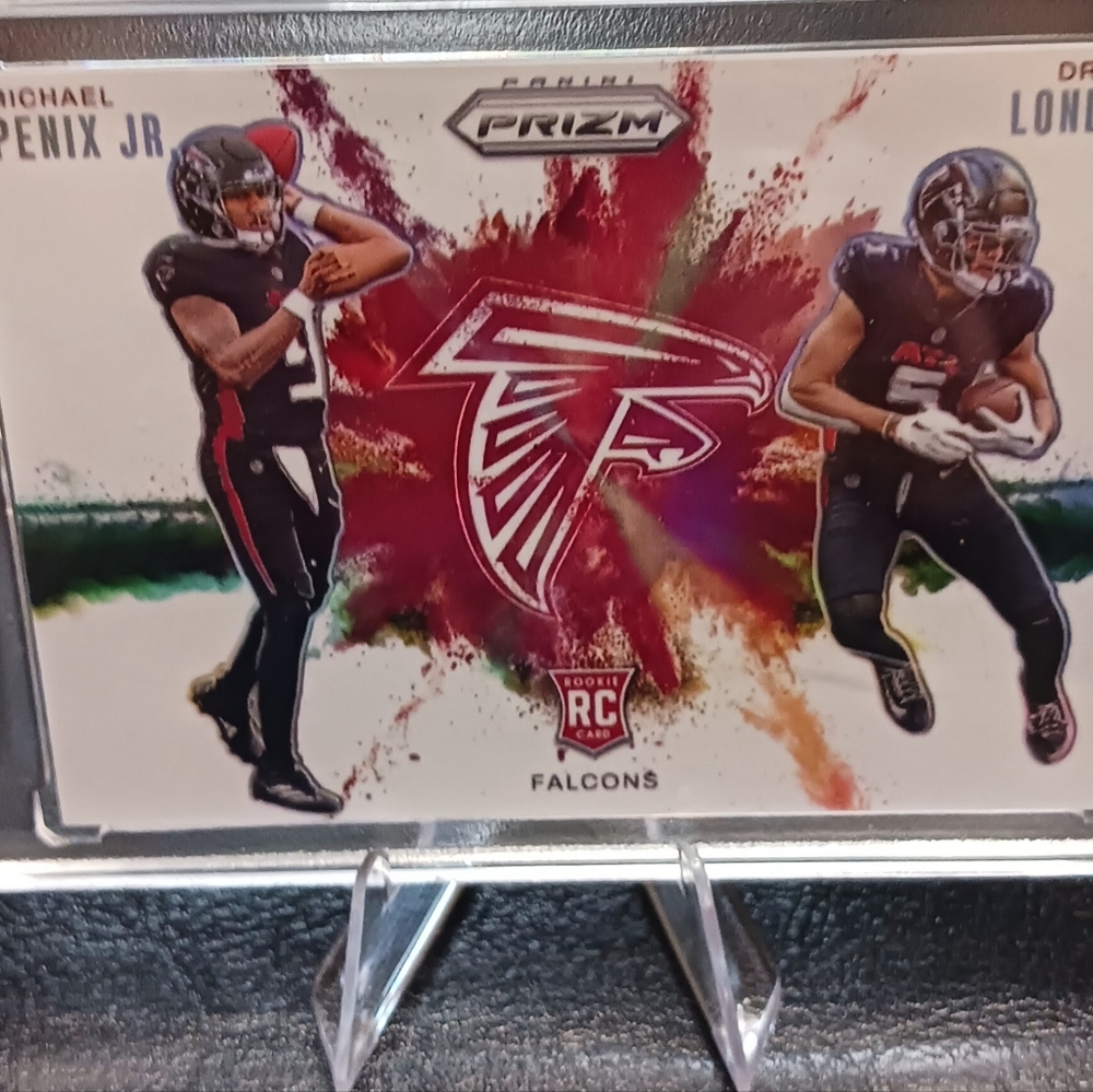 2024 Panini Prizm Dual Colorblast Michael Penix & Drake London Novelty Card